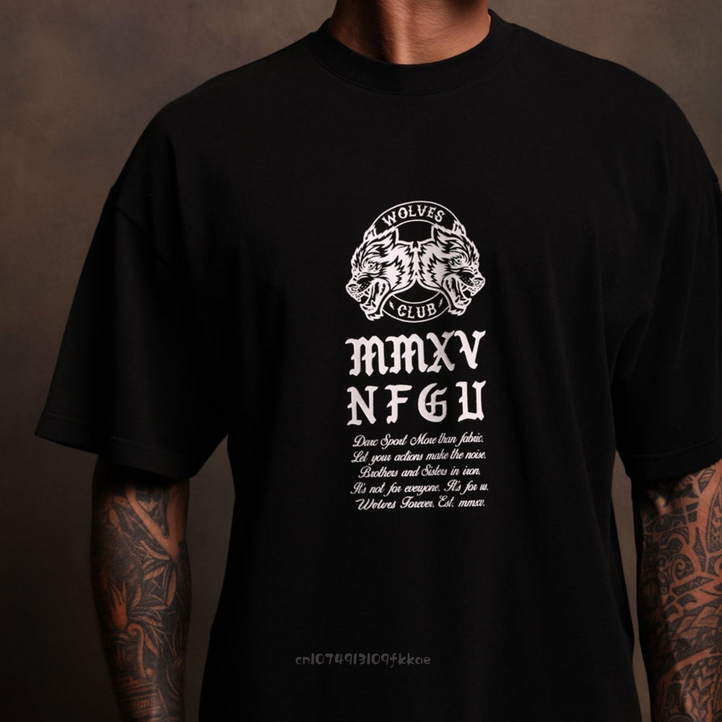 Darc Sport T Shirts Summer Short Sleeve Wolves Graphic Back Print
