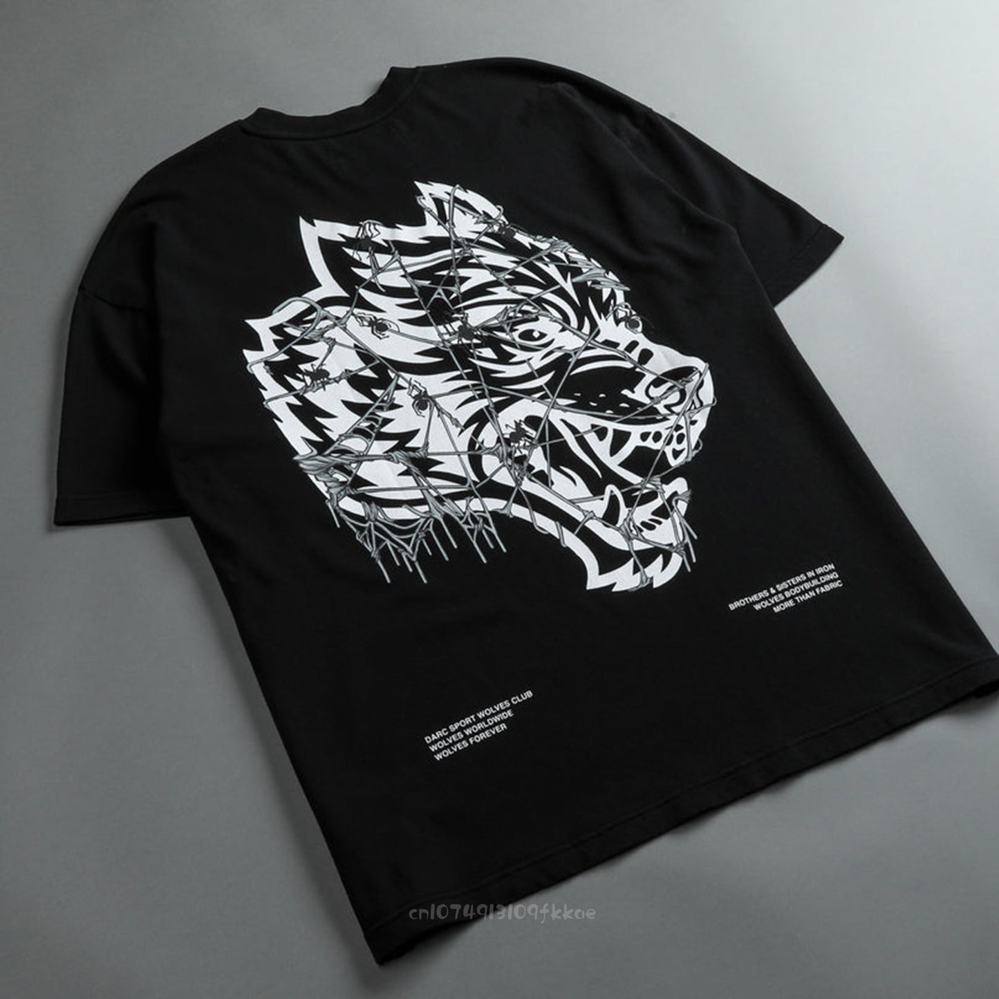 Darc Sport T Shirts Summer Short Sleeve Wolves Graphic Back Print