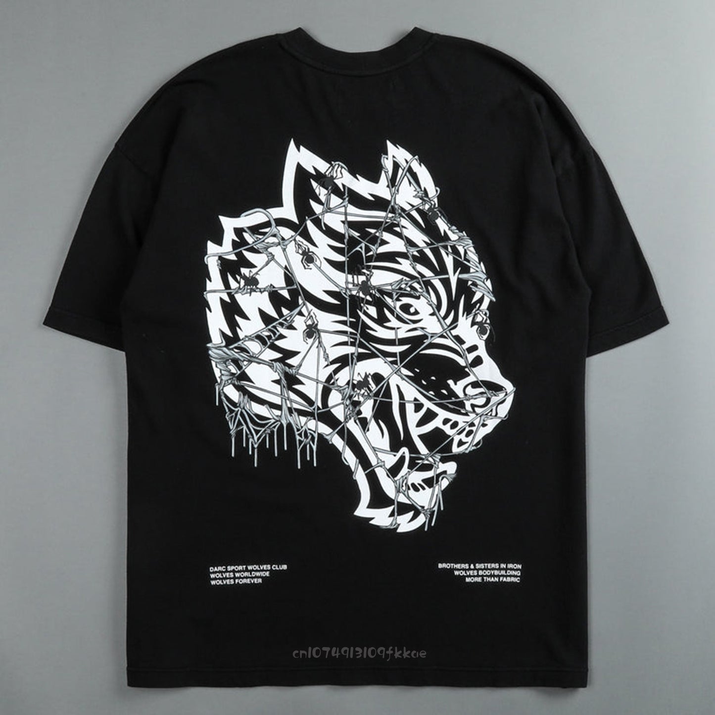 Darc Sport T Shirts Summer Short Sleeve Wolves Graphic Back Print