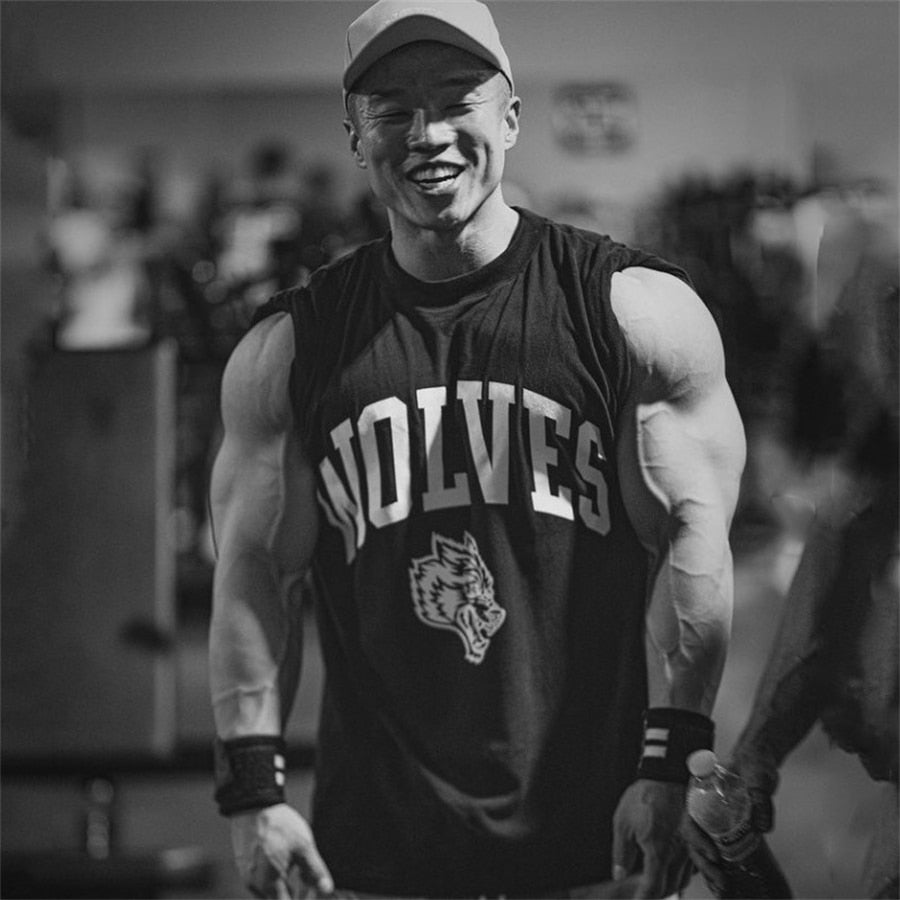 2023 New Men Gym Fitness T Shirt Darc Wolves Classic