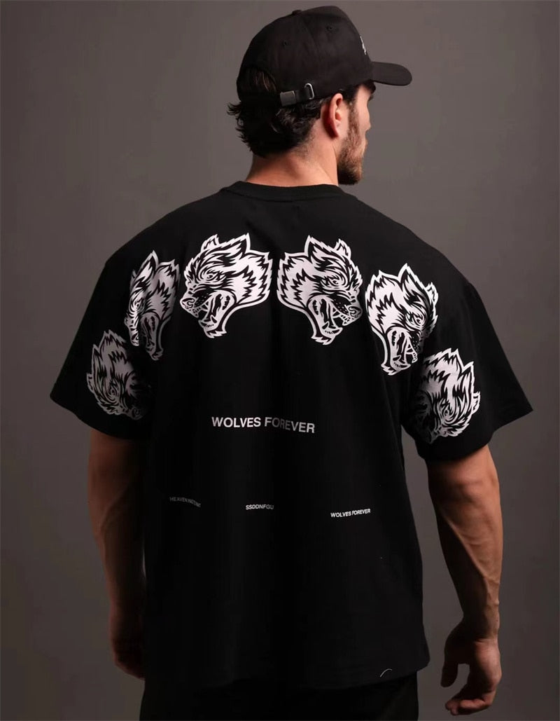 DARC SPORT Wolves Print Summer 100% Cotton